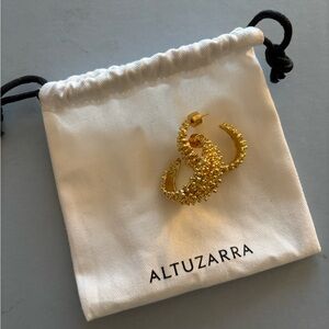 Altuzarra Radiant Gold Textured Hoop Earrings